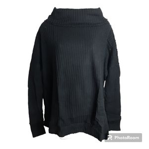 Free People, NWT, Women's Juicy Long Sleeve Tunic/Thermal, Size Medium, Black